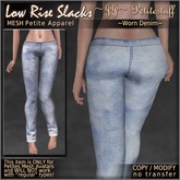 ~JJ~ Petite Low Rise Slacks (worn denim)