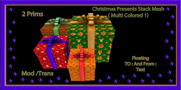 Christmas Present Stack Mesh Gift  Box ( Multi Colored 1 )