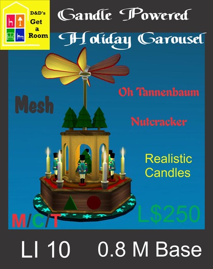 GaR Candle Powered Music Box Carousel (Crate)