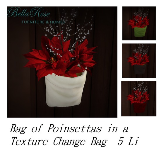 Bellarose Bag Planter / Poinsettas