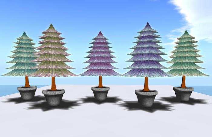 [ZARCADIA] xmas tree  3p POTTED METALLIC2-YellowGreen
