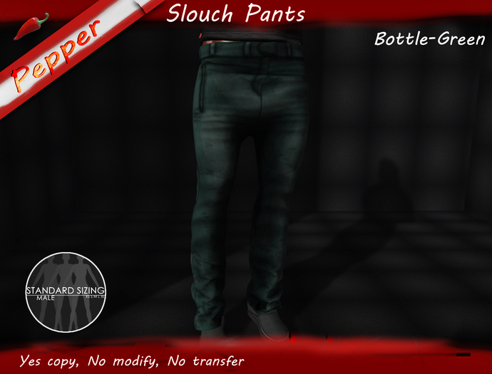 ~Pepper~Slouch Pants *Bottle-Green*