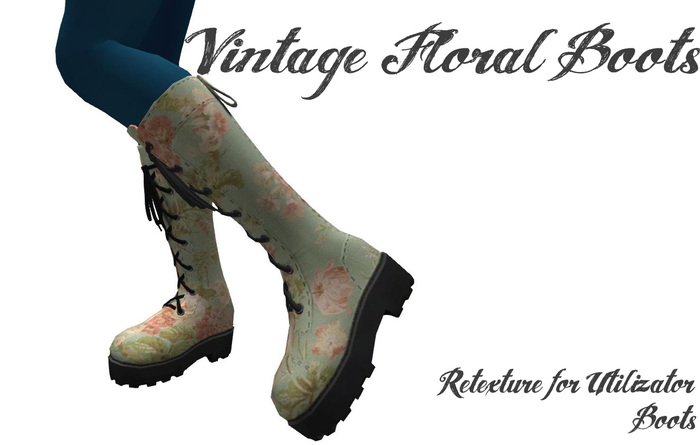 Vintage Floral Boots
