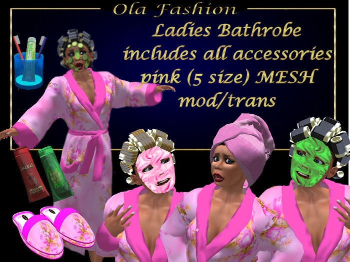 Ladies Bathrobe pink (5 size) MESH