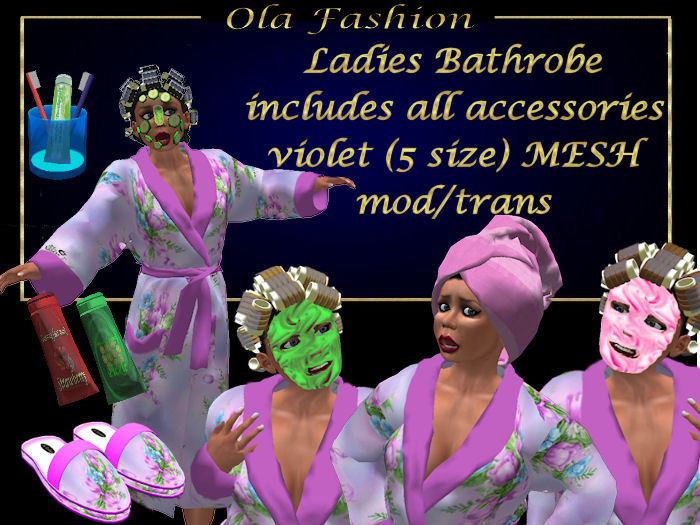 SALE - Ladies Bathrobe violet (5 size) MESH