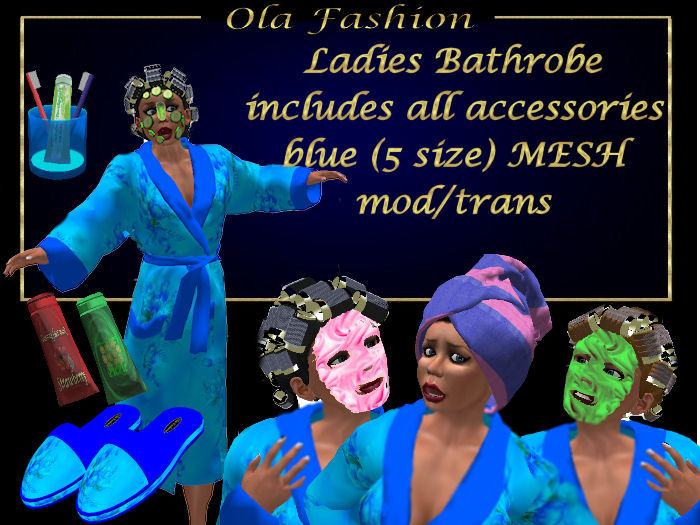 Ladies Bathrobe blue (5 size) MESH
