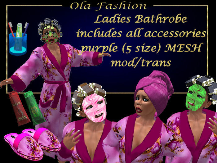 Ladies Bathrobe purple (5 size) MESH