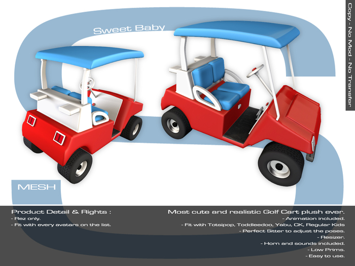 Sweet Baby - Golf Cart Kids - Red Blue