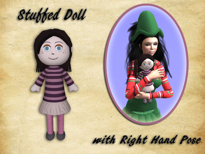 Stuffed Doll with Right Hand Pose