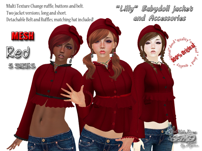 .::DMD::. "Lilly" Babydoll Jacket + Accessories with HUD (PINK)