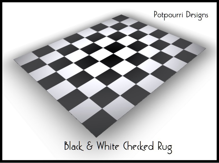Black & White Checked Rug