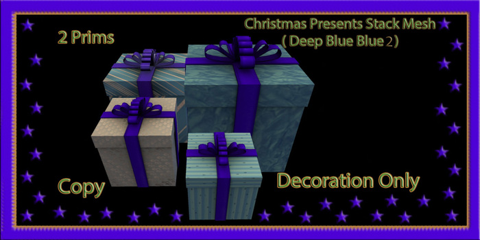 Christmas Presents Stack Mesh Gift Box, ( Deep Blue 2 )
