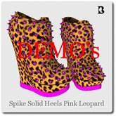 Blackburns Spike Solid Heels DEMO's Pink Leopard