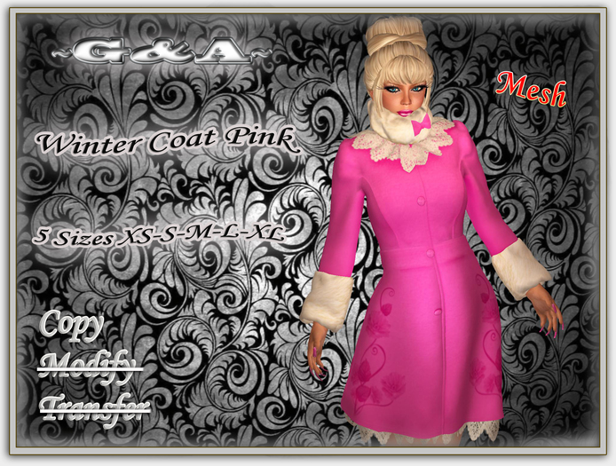 Mesh Winter Coat Pink