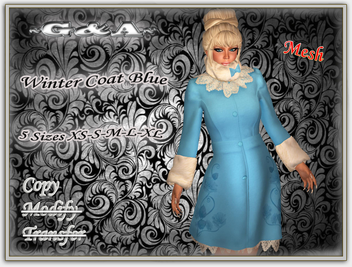 Mesh Winter Coat Blue