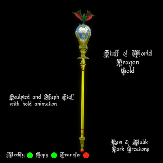 Staff of World Dragon Gold