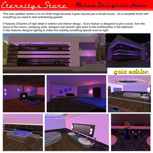 Eternity Store - Monza House Gold Ed - Boxed . 334 Prims