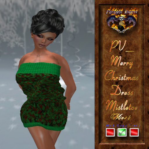 PV_Mesh Merry Christmas Dress Mistletoe