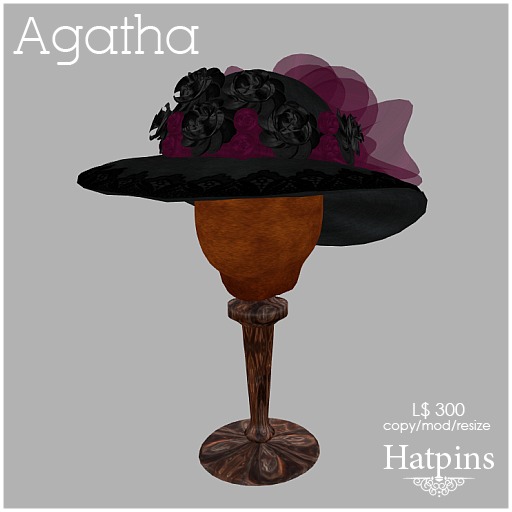 Hatpins - Agatha Hat - Purple