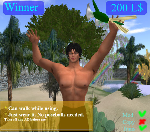 Winner salute for Male