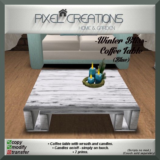 [PC] WINTER BLISS - COFFEE TABLE W/DECOR (Blue) (Boxed)