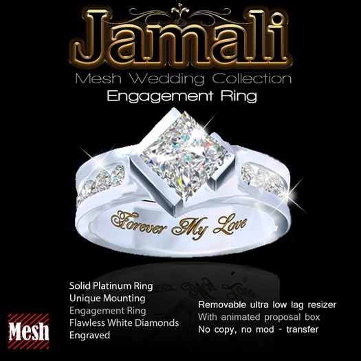 Exquisite Jamali Platinum Mesh Engagement Ring