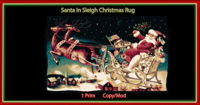 Santa In Sleigh flying rug 1