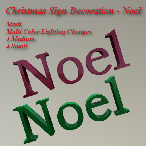 Christmas Sign - Noel Med & Small