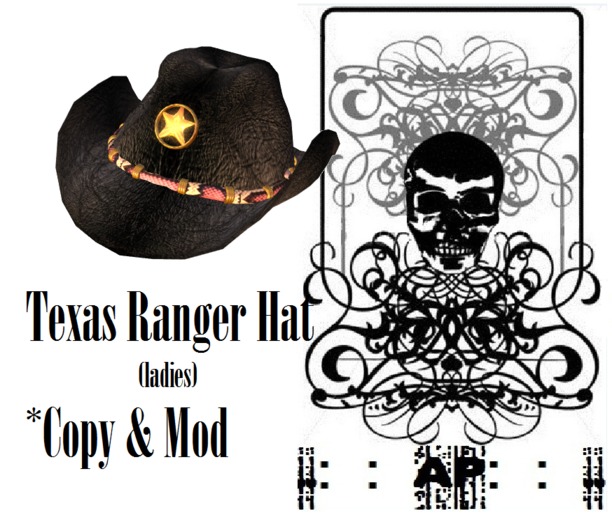 ..::AP::.. Black Texas Ranger Hat (Ladies) v1