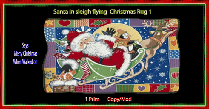 Santa In Sleigh flying rug 1