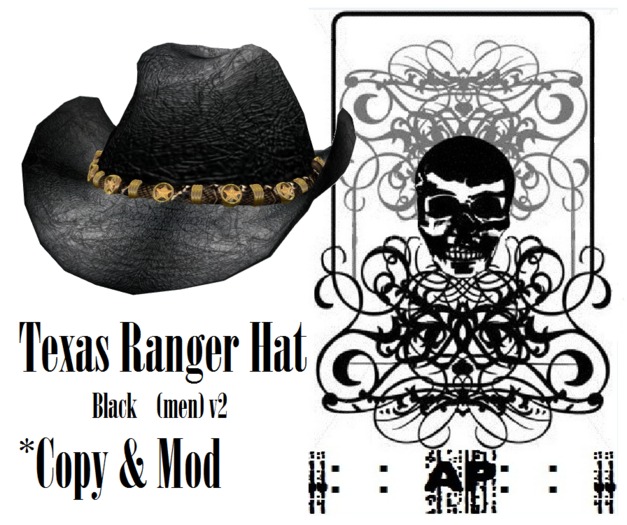 ..::AP::.. Black Texas Ranger Hat (Mens) v2