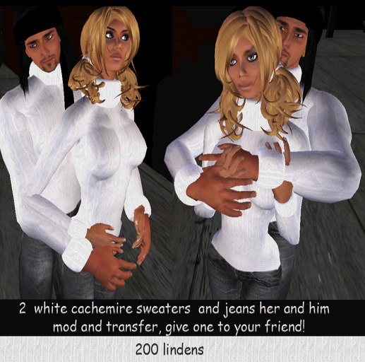 white cachemire sweater Sale 50%