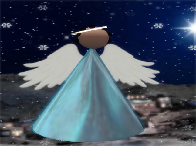 !SS BLACK ANGEL TREE/TABLE TOPPER ..MOD