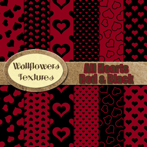 *Wallflowers* All Hearts - Red & Black