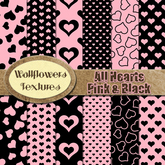 *Wallflowers* All Hearts - Pink & Black