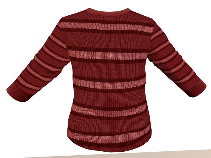 GG-Crew Neck Sweater-Stripes-Red