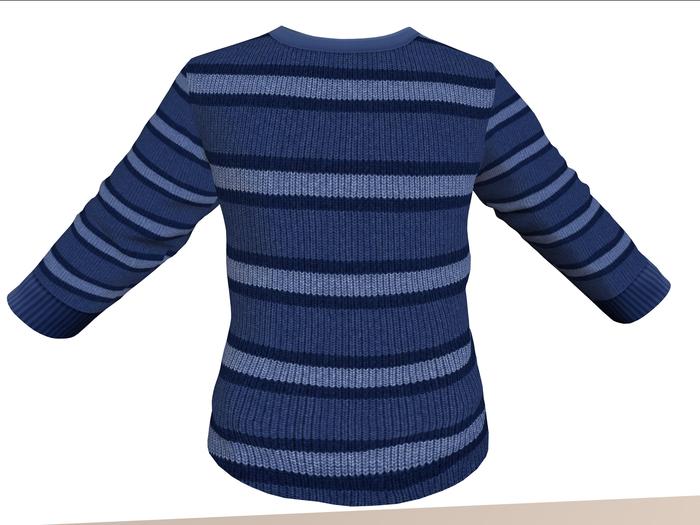 GG-Crew Neck Sweater-Stripes-Blue