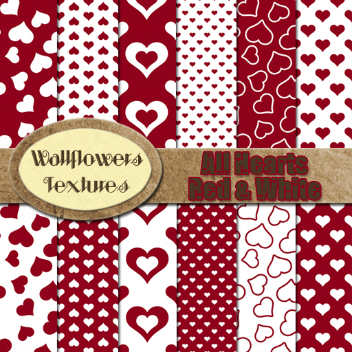 *Wallflowers* All Hearts - Red & White