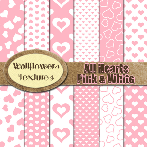 *Wallflowers* All Hearts - Pink & White