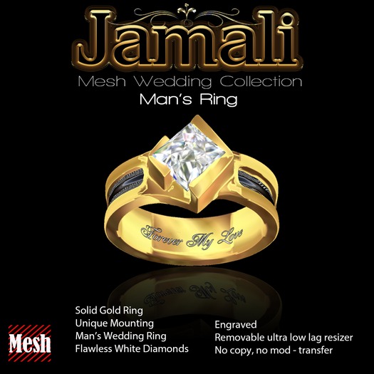 Exquisite Jamali Black Titanium Man's Ring
