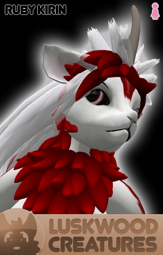 Luskwood Ruby Kirin Avatar - Female - Complete Furry Avatar