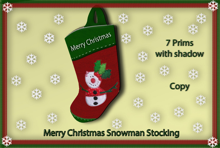 Merry Christmas Mesh Snowman Stocking