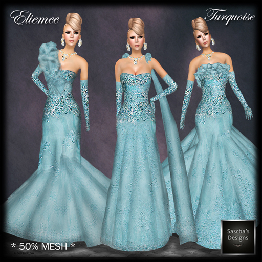 SAS - Eliemee Turquoise Gown (50% mesh)