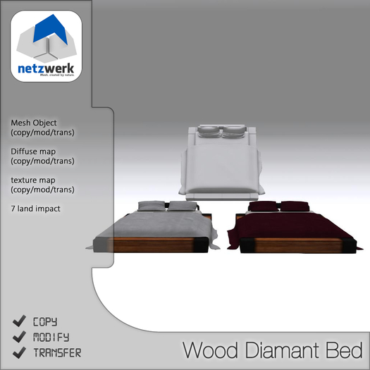 netzwerk - Wood Diamant Bed (boxed)