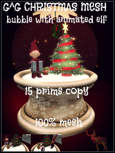 G^G CHRISTMAS MESH bubble with animated elf