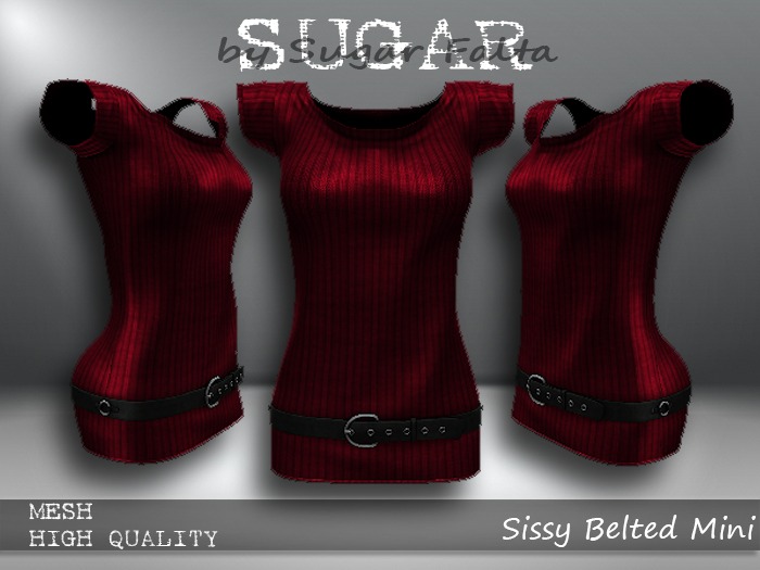SUGAR Sissy Belted Mini - RED