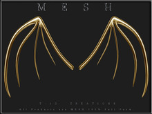 T-3D Creation [ WINGS No.1 - Gold / Silver / Black - ] MESH - Full Perm -
