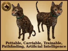 VKC® Brown Bengal Cat-Artificially Intelligent (AI) Trainable Pathfinding Cat-No Food Required-Virtual Kennel Club Pets