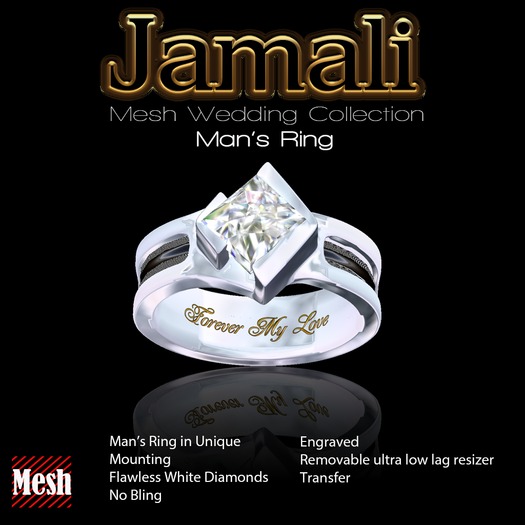 Exquisite Jamali Platinum Man's Ring