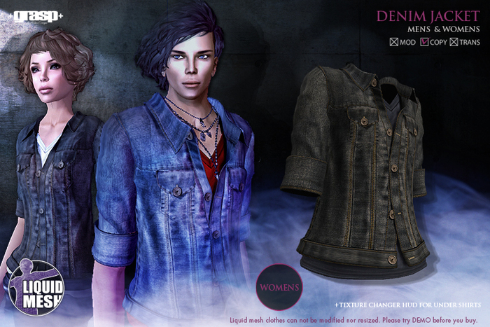 +grasp+/Denim jacket(LQ)/Black/Womens